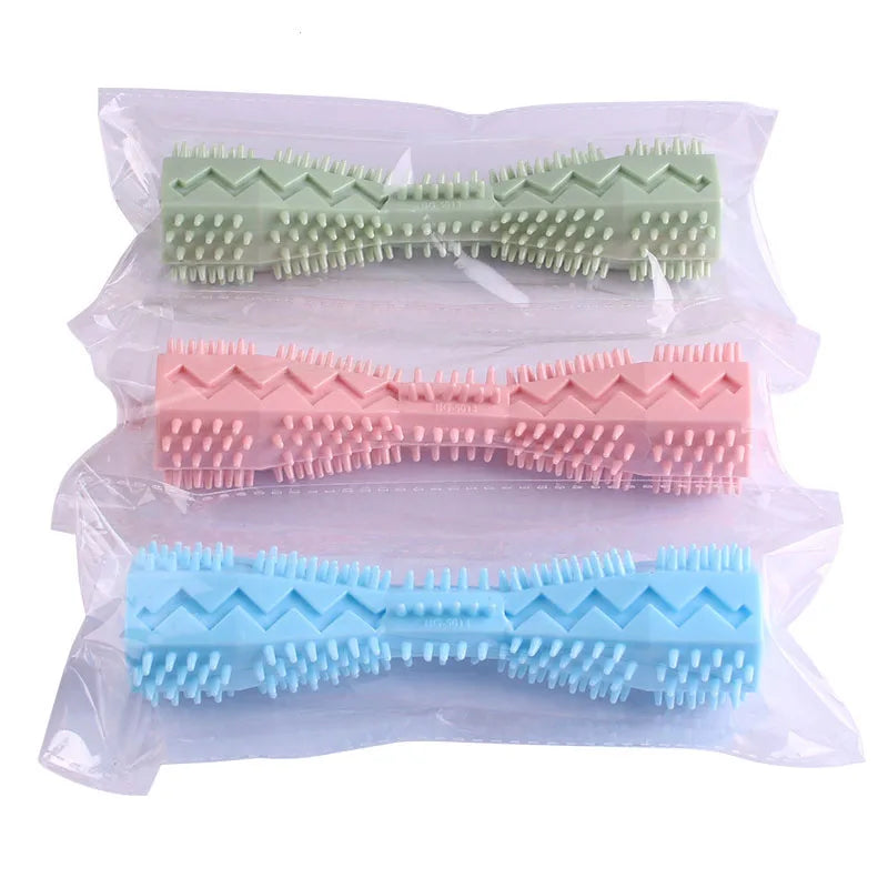 Brosse à dents à mâcher pour chien en caoutchouc souple
