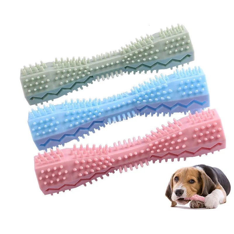 Brosse à dents à mâcher pour chien en caoutchouc souple