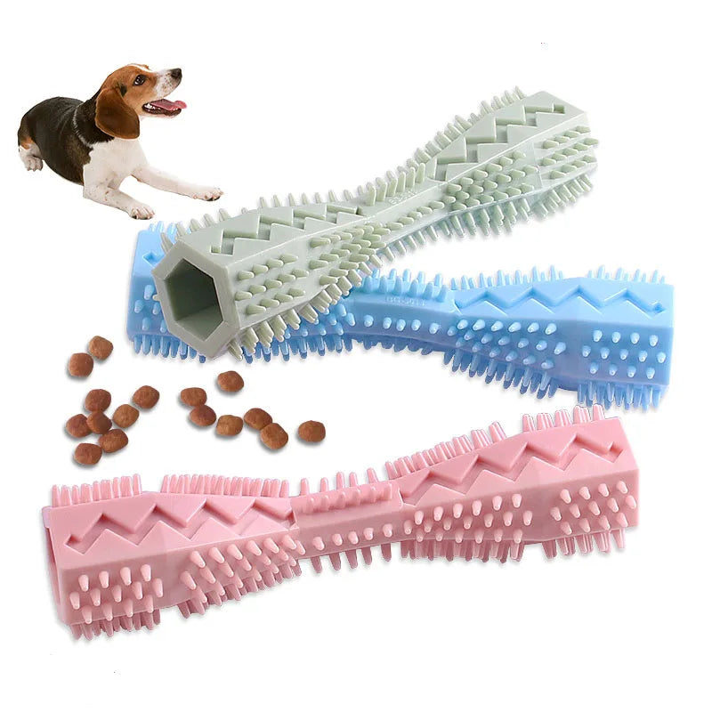 Brosse à dents à mâcher pour chien en caoutchouc souple