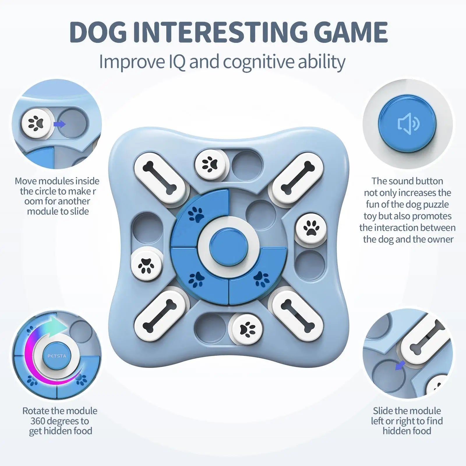 Jouet pour chien mangeoire lente interactive IQ anti-glouton