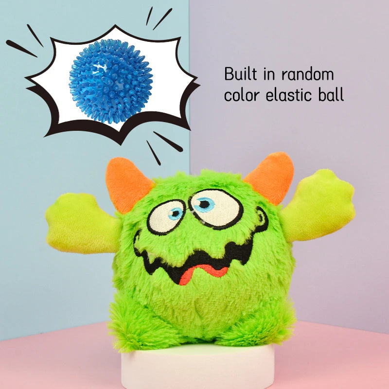 Jouet en peluche petit monstre pour chien qui couine