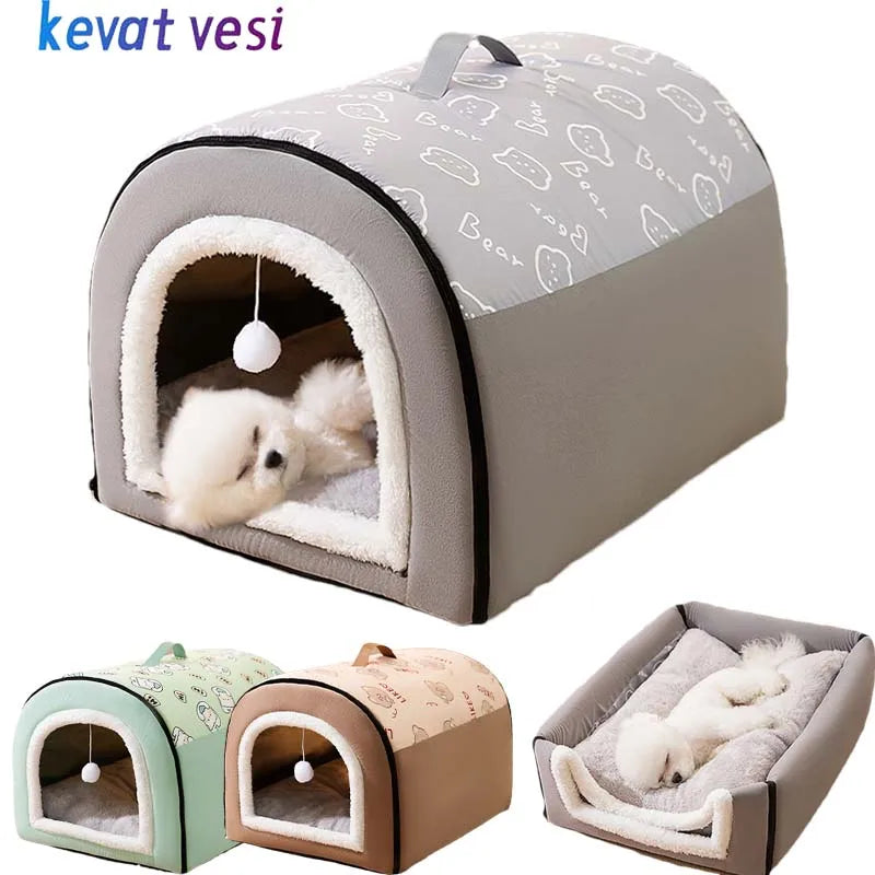 Maison Douillette d’Hiver pour Chien – Niche Moelleuse Antidérapante et Détachable