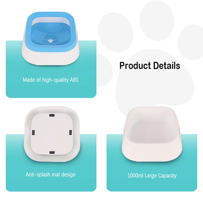 Bol d’eau anti-éclaboussures pour chien 1 L grande capacité