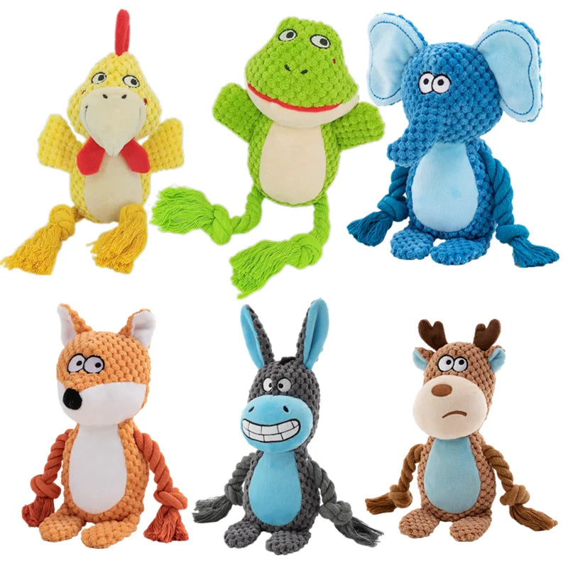 Jouets interactifs en peluche pour petit chien grinçant | Résistants aux morsures