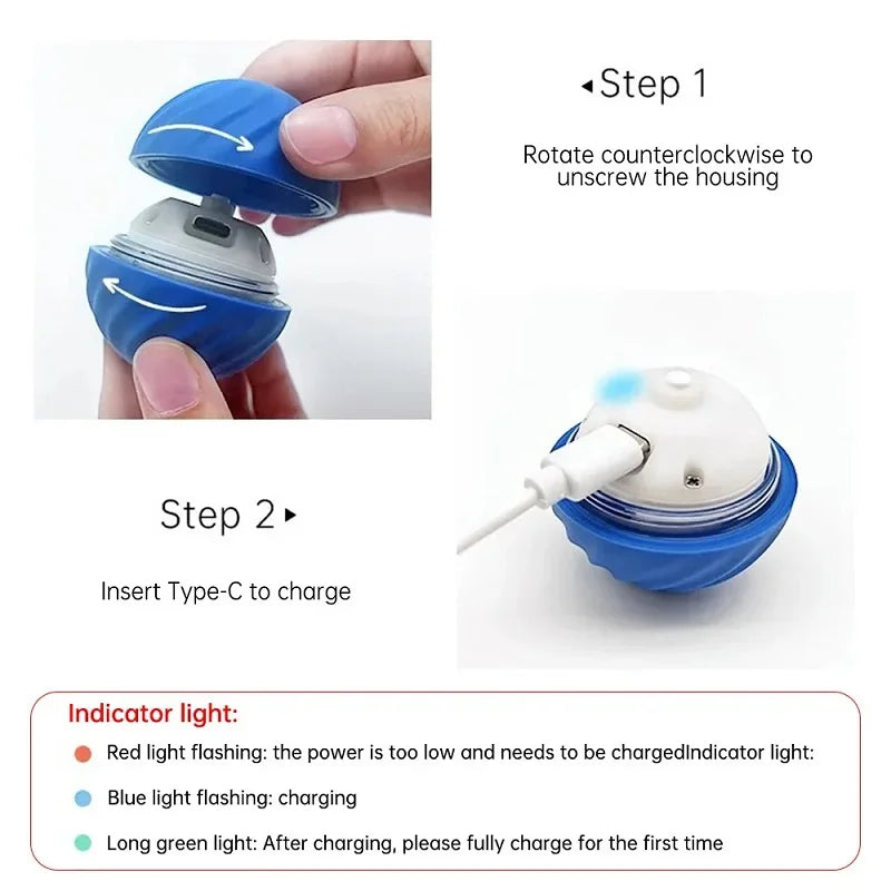 Balle roulante automatique pour chien USB - Jouet intelligent à mâcher