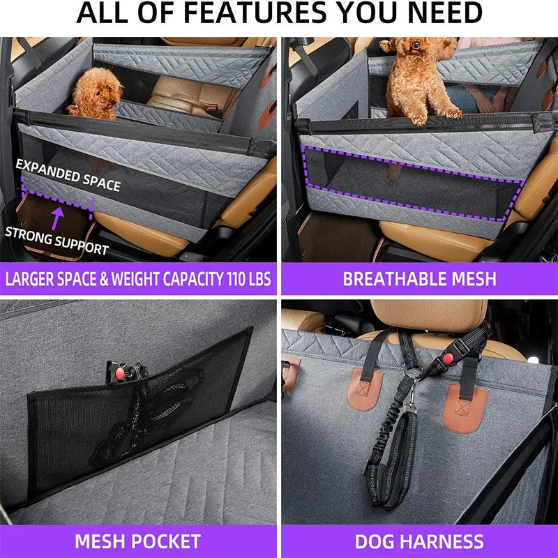 Siège Auto pour Chien – Hamac Imperméable et Extensible pour Banquette Arrière
