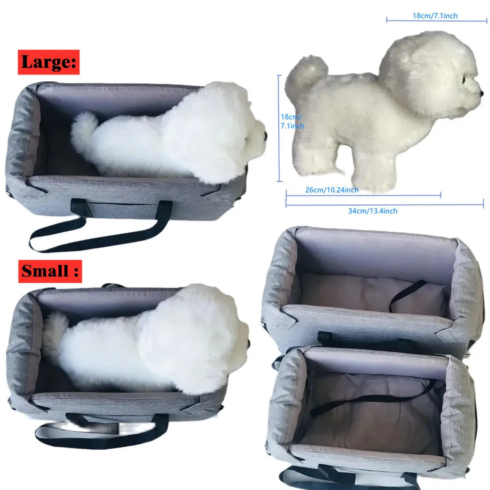 Siège Auto Central pour Petit Chien – Sac de Transport Sécurisé et Portable