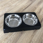 Gamelle double réglable pour chien – Support surélevé en inox