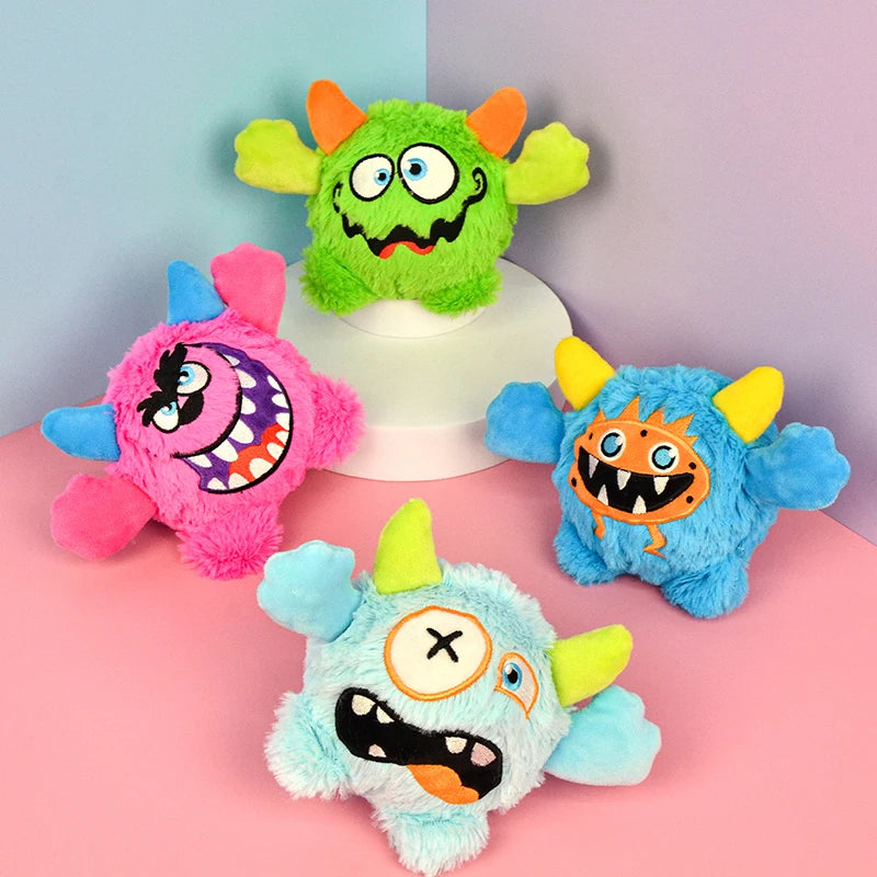 Jouet en peluche petit monstre pour chien qui couine