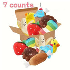 Ensemble 7 jouets vocaux en peluche pour chiots et chiens – fruits et légumes